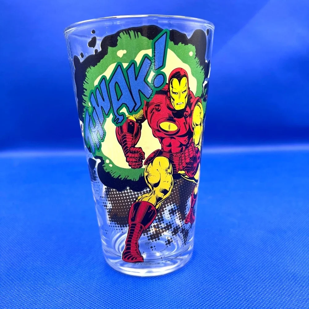 Marvel Comics Drinking Glass, Hulk/Captain America/Thor/Iron Man 16 oz, Set of 2